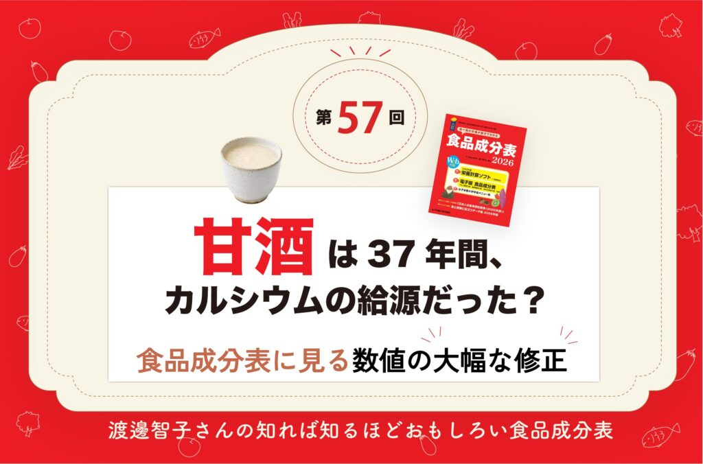 甘酒は37年間、カルシウムの給源だった？──食品成分表に見る数値の大幅な修正【成分表連載57】