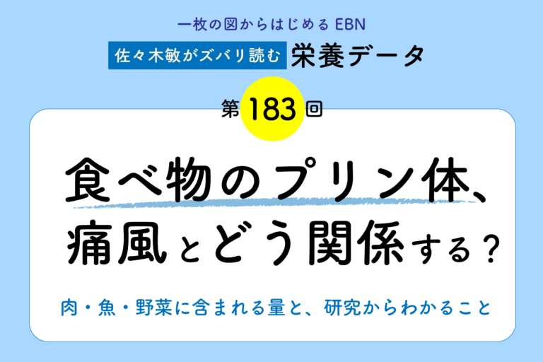 食べ物のプリン体、痛風とどう関係する？　肉・魚・野菜に含まれる量と、研究からわかること ／「佐々木敏がズバリ読む栄養データ」第183回